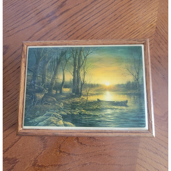 Morning Glow by Terry Redlin Art Hinged Wooden Storage Trinket Jewelry Box - Picture 2 of 13